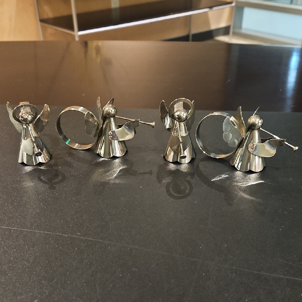 Vintage Angel Silver Plated Napkin rings - 4
